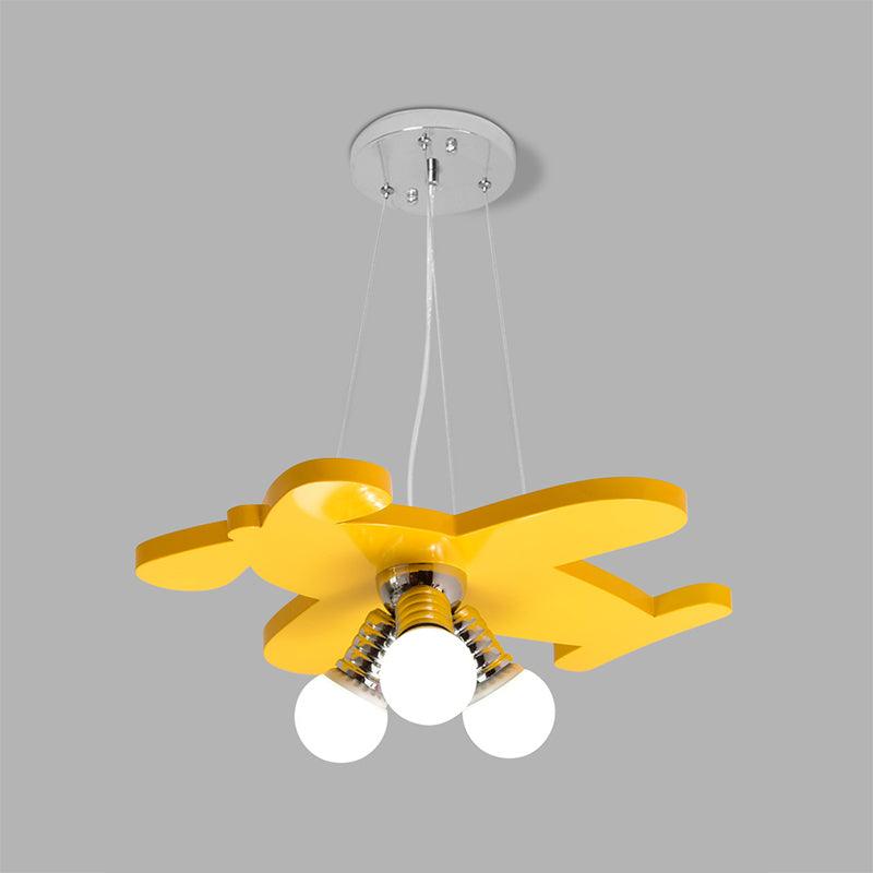 Battle-Plane Kindergarten Chandelier Lamp Acrylic 3 Heads Hanging Light - Rebooters