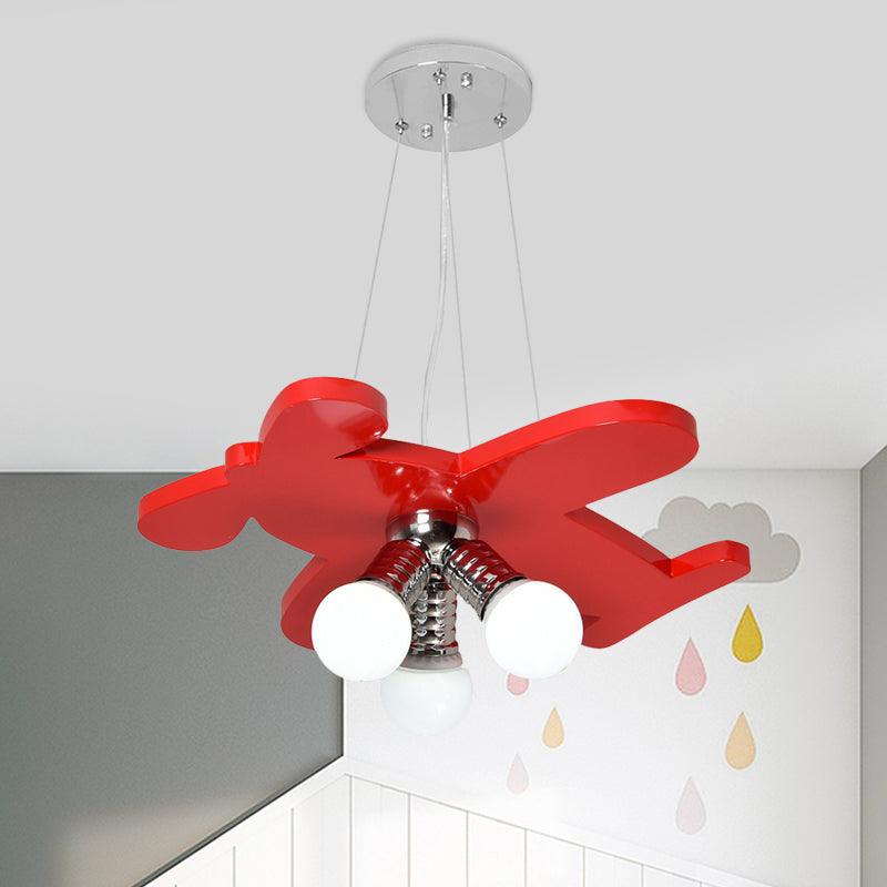 Battle-Plane Kindergarten Chandelier Lamp Acrylic 3 Heads Hanging Light - Rebooters