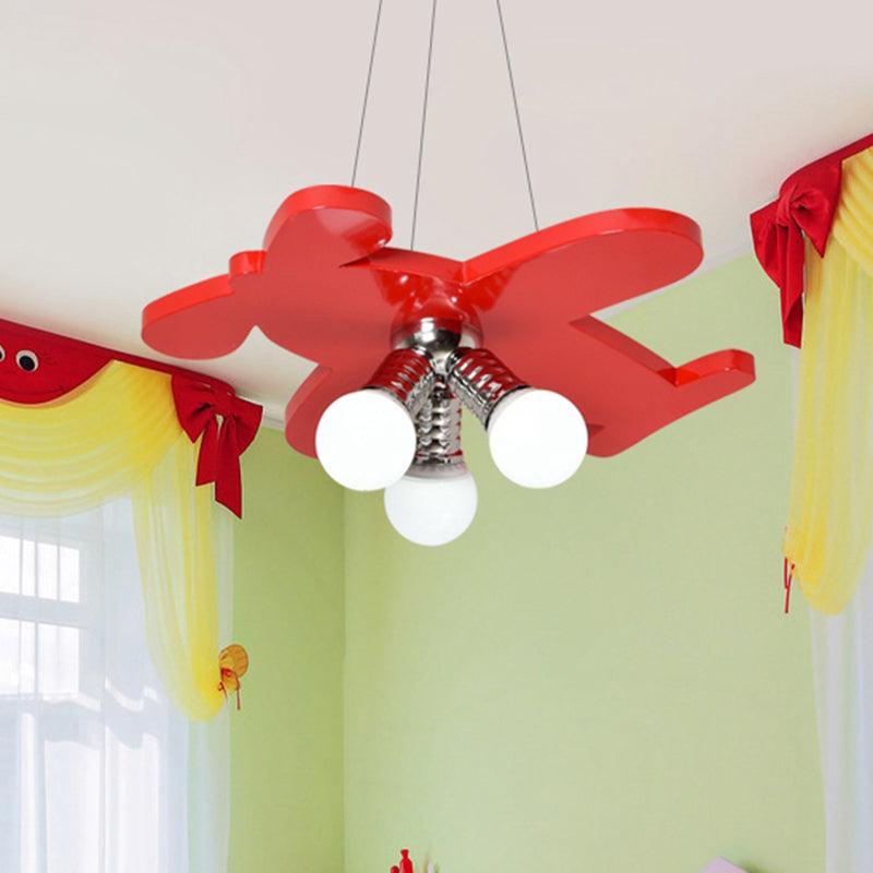 Battle-Plane Kindergarten Chandelier Lamp Acrylic 3 Heads Hanging Light - Rebooters