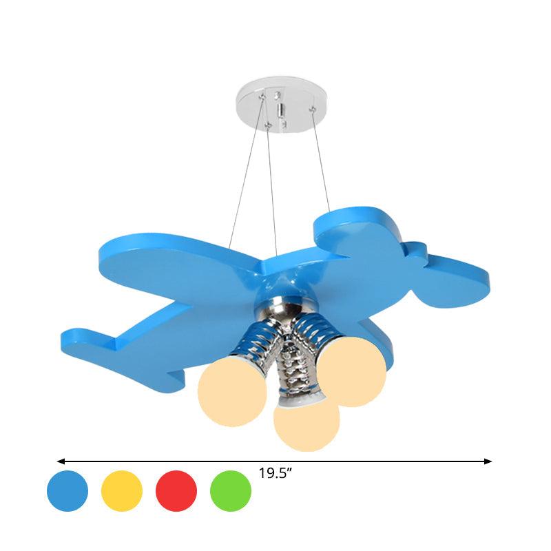 Battle-Plane Kindergarten Chandelier Lamp Acrylic 3 Heads Hanging Light - Rebooters