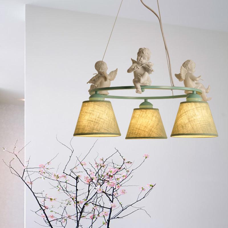 Ring Villa Chandelier with Bird Tapered Shade Rustic Green - Rebooters
