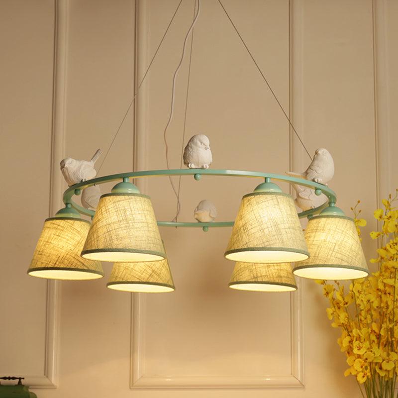 Ring Villa Chandelier with Bird Tapered Shade Rustic Green - Rebooters