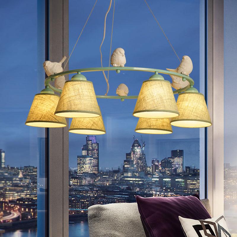 Ring Villa Chandelier with Bird Tapered Shade Rustic Green - Rebooters