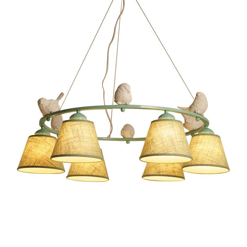 Ring Villa Chandelier with Bird Tapered Shade Rustic Green - Rebooters