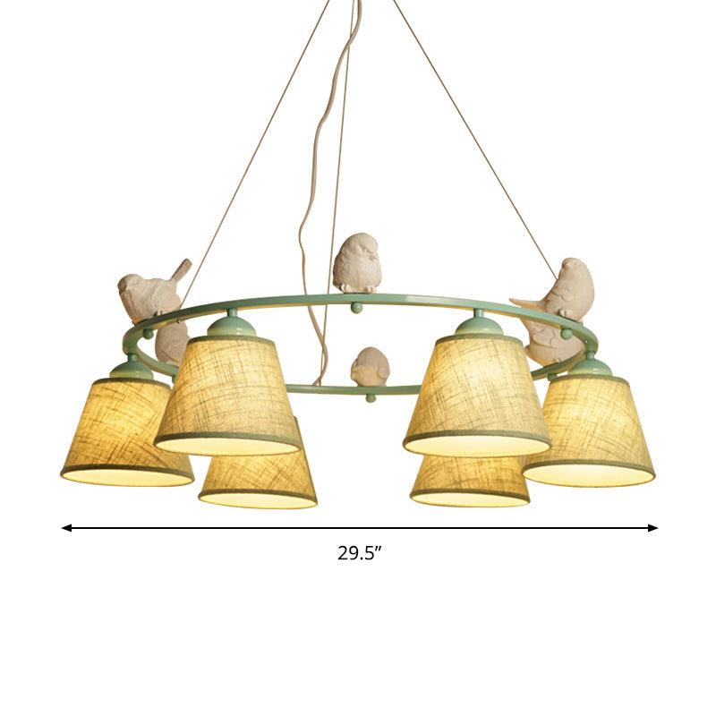 Ring Villa Chandelier with Bird Tapered Shade Rustic Green - Rebooters