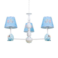 Baby Owl Shape Chandelier with Fabric Shade in Blue - Rebooters