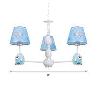 Baby Owl Shape Chandelier with Fabric Shade in Blue - Rebooters