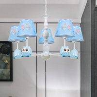 Baby Owl Shape Chandelier with Fabric Shade in Blue - Rebooters
