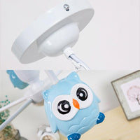 Baby Owl Shape Chandelier with Fabric Shade in Blue - Rebooters