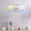 Cartoon Blue Hanging Lamp with Crystal Airplane Chandelier - Rebooters