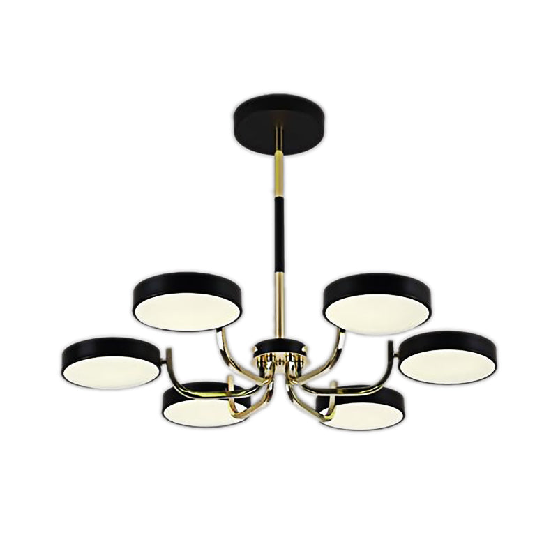 Macaron Stylish Round Chandelier Acrylic Wood 6 Heads Ceiling Pendant - Rebooters