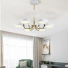 Macaron Stylish Round Chandelier Acrylic Wood 6 Heads Ceiling Pendant - Rebooters
