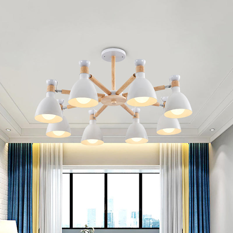 Metal Domed Ceiling Pendant Kindergarten 8 Lights Chandelier - Rebooters