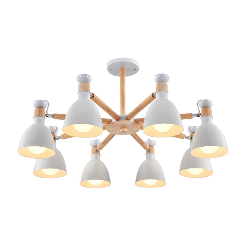 Metal Domed Ceiling Pendant Kindergarten 8 Lights Chandelier - Rebooters