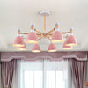 Metal Domed Ceiling Pendant Kindergarten 8 Lights Chandelier - Rebooters