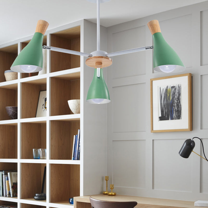 Bottle Baby Bedroom Hanging Light Metal 3 Lights Macaron Chandelier - Rebooters