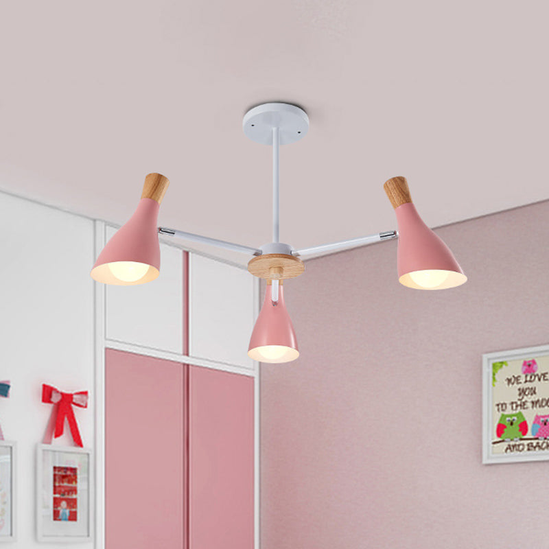 Bottle Baby Bedroom Hanging Light Metal 3 Lights Macaron Chandelier - Rebooters