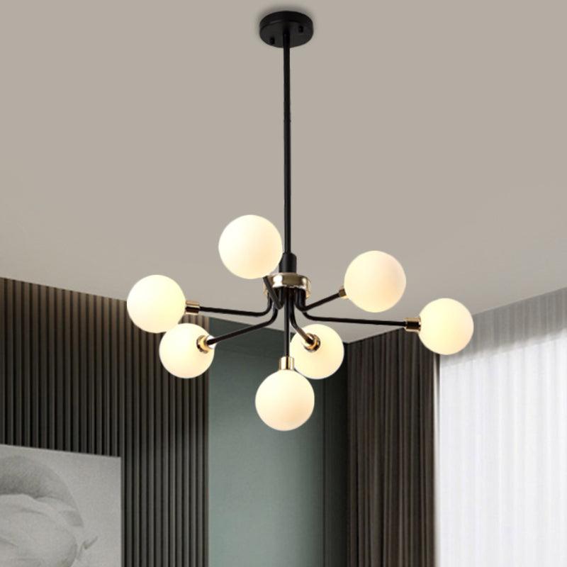 7-Head Orb Hanging Chandelier Opal Glass Ceiling Lamp - Rebooters