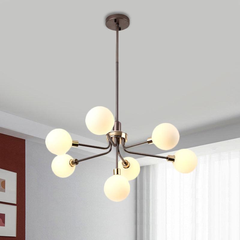 7-Head Orb Hanging Chandelier Opal Glass Ceiling Lamp - Rebooters