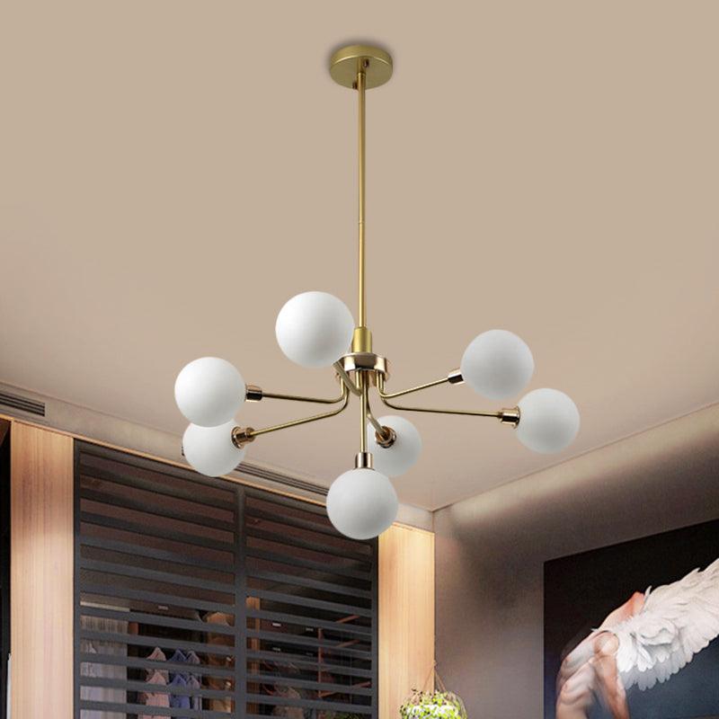 7-Head Orb Hanging Chandelier Opal Glass Ceiling Lamp - Rebooters