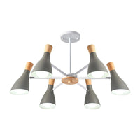 6 Lights Bottle Hanging Light Nordic Style Metal Chandelier - Rebooters