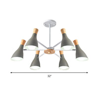 6 Lights Bottle Hanging Light Nordic Style Metal Chandelier - Rebooters