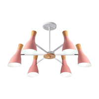 6 Lights Bottle Hanging Light Nordic Style Metal Chandelier - Rebooters