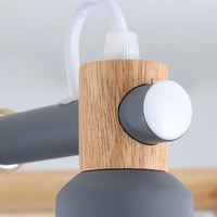 Baby Bedroom Bucket Chandelier Metal Wood 6 Lights Macaron - Rebooters