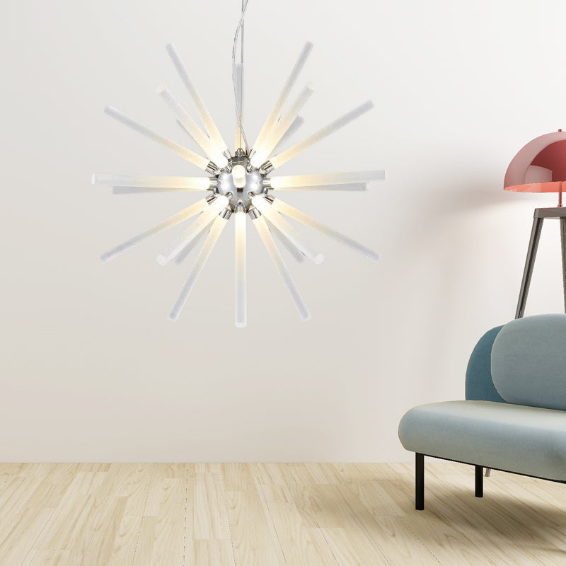 Starburst Chandelier Pendant Light Modern Crystal LED Clear Ceiling Light - Rebooters