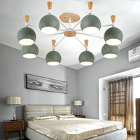 Macaron Nordic Orb Hanging Pendant 8 Bulbs Chandelier Light - Rebooters