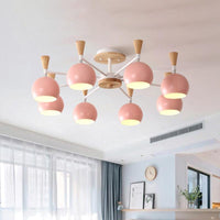 Macaron Nordic Orb Hanging Pendant 8 Bulbs Chandelier Light - Rebooters