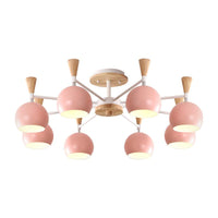 Macaron Nordic Orb Hanging Pendant 8 Bulbs Chandelier Light - Rebooters