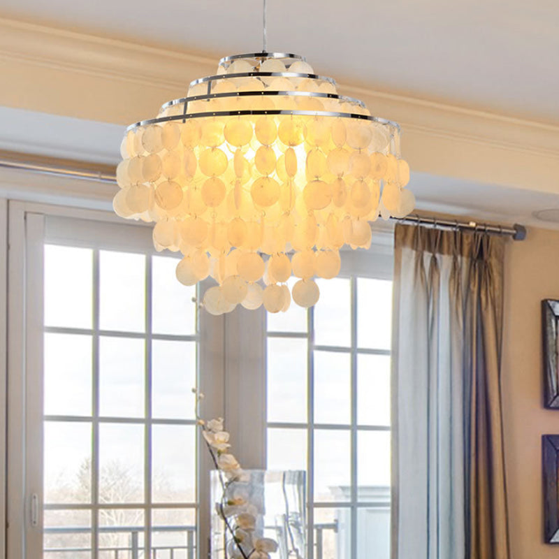 Waterfall Chandelier Light Fixture Modernism Shell 4 Lights - Rebooters