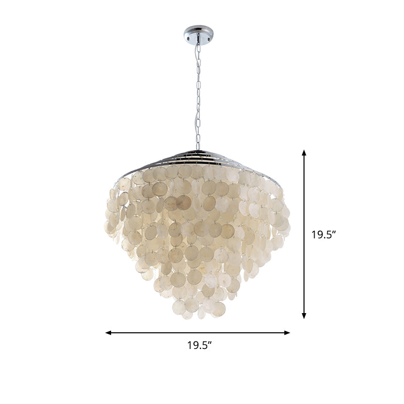 Waterfall Chandelier Light Fixture Modernism Shell 4 Lights - Rebooters