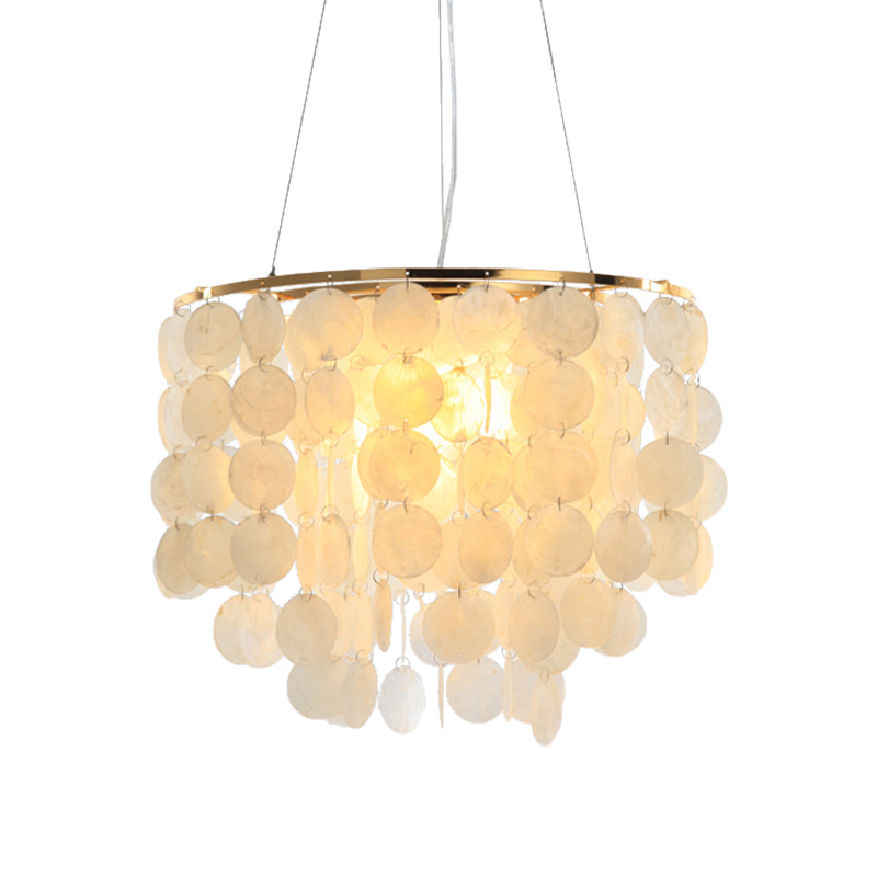 15"/19.5"/27.5" Dia Tiered Chandelier Pendant Light Modern Shell Lamp - Rebooters