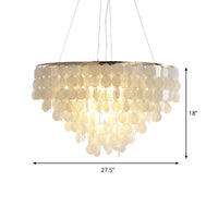 15"/19.5"/27.5" Dia Tiered Chandelier Pendant Light Modern Shell Lamp - Rebooters