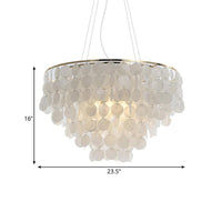 4 Lights Waterfall Pendant Chandelier Contemporary Shell Light - Rebooters