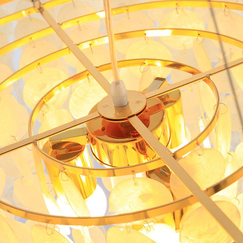 4 Lights Waterfall Pendant Chandelier Contemporary Shell Light - Rebooters