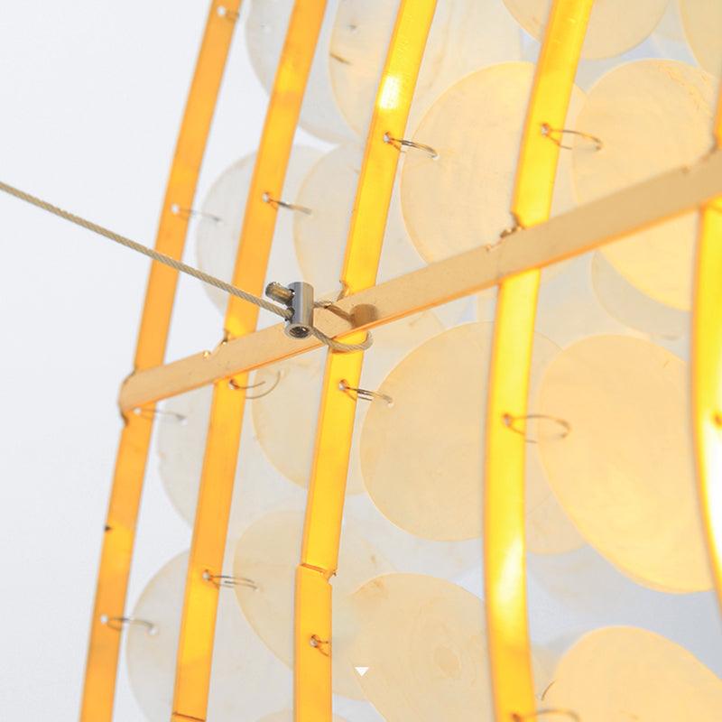 4 Lights Waterfall Pendant Chandelier Contemporary Shell Light - Rebooters