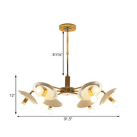 2 Tiers Hemisphere Hanging Light Simple Style Metal 4/6 Lights White Chandelier - Rebooters