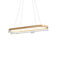 27.5"/35.5" Wide Nordic Oval Wooden Chandelier Light - Rebooters