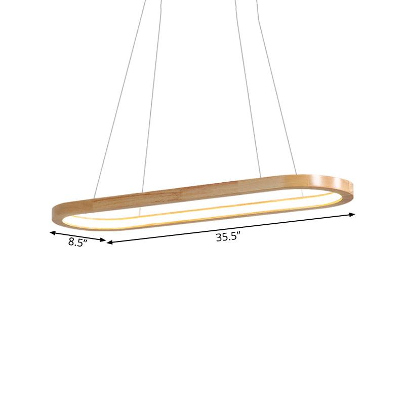 27.5"/35.5" Wide Nordic Oval Wooden Chandelier Light - Rebooters