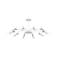 10-Head Horn Ceiling Lamp Contemporary Metallic Chandelier Light in Black/White - Rebooters
