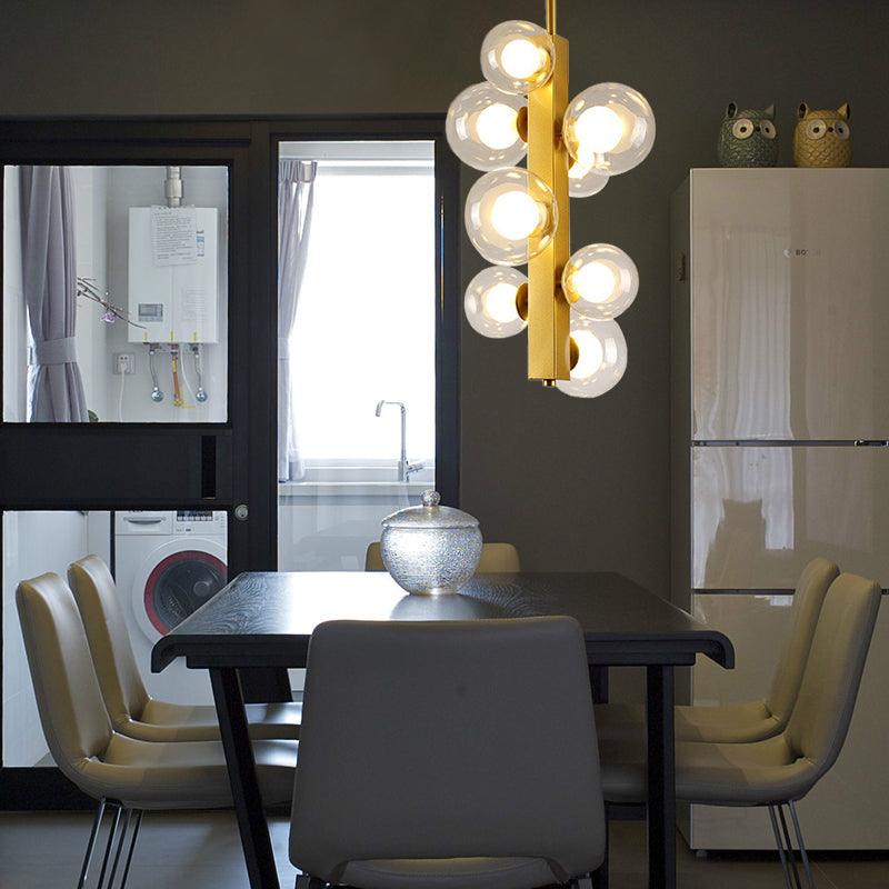 4/8 Lights Gold Linear Suspension Light Modern Chandelier - Rebooters