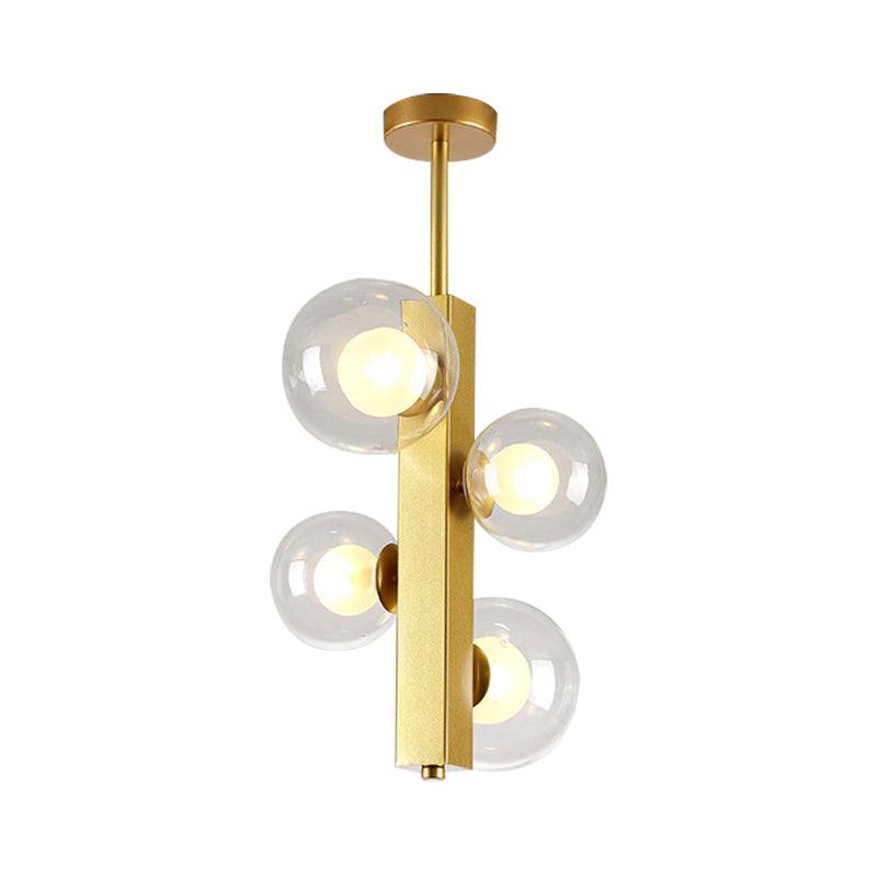 4/8 Lights Gold Linear Suspension Light Modern Chandelier - Rebooters