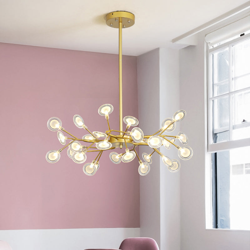 Post Modern Gold Finish Chandelier with Branch Arm Design - Rebooters