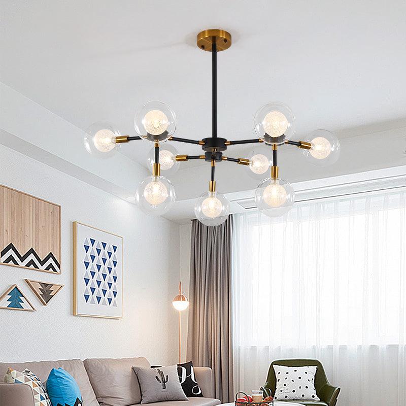 Metal Line Suspension Light with Clear Modo Chandelier Black - Rebooters