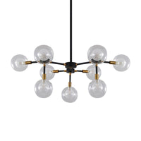 Metal Line Suspension Light with Clear Modo Chandelier Black - Rebooters