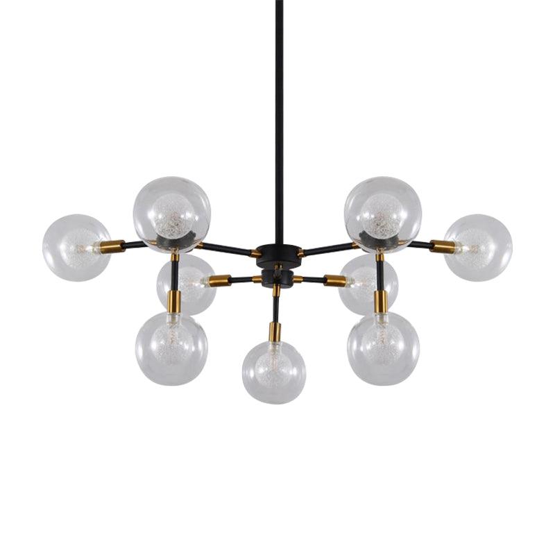 Metal Line Suspension Light with Clear Modo Chandelier Black - Rebooters