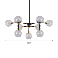 Metal Line Suspension Light with Clear Modo Chandelier Black - Rebooters